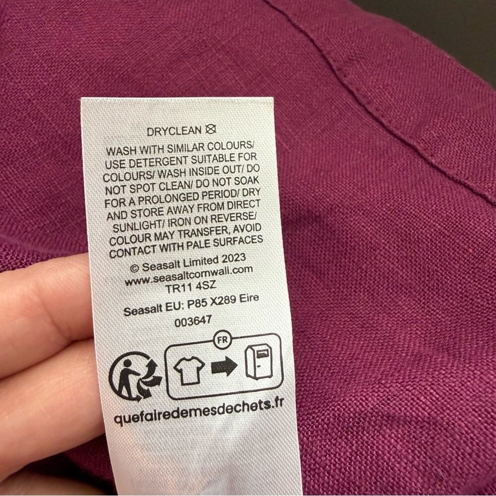 NWT Seasalt Cornwall | Purple 100% Linen Midi Dress Size 8P - Picture 9 of 9